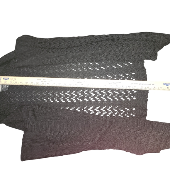 Black Open Knit Women's Sweater Vest - Picture 4 of 4